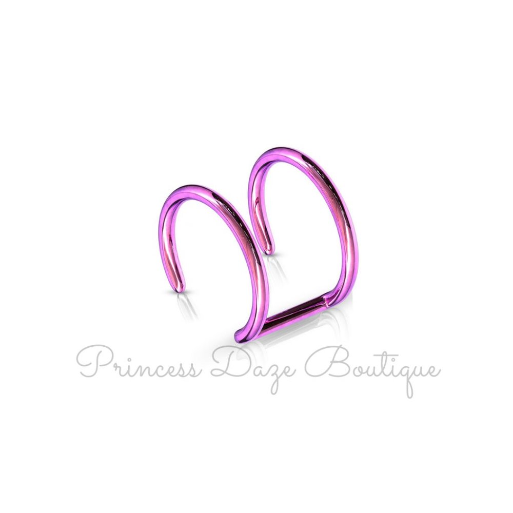 Purple Clip On Ear‎ Cuff / Fake Cartilage Non Piercing Earring